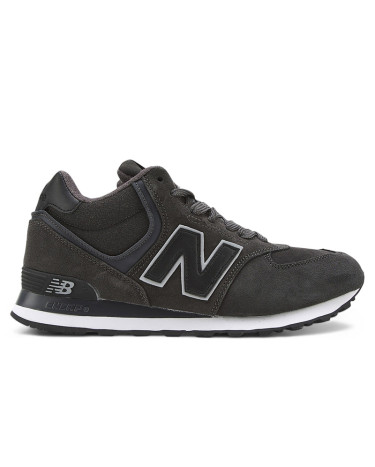 New Balance 574 High Grey Black White З ХУТРОМ