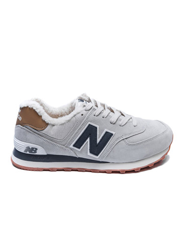New Balance 574 Grey Navi Winter С МЕХОМ